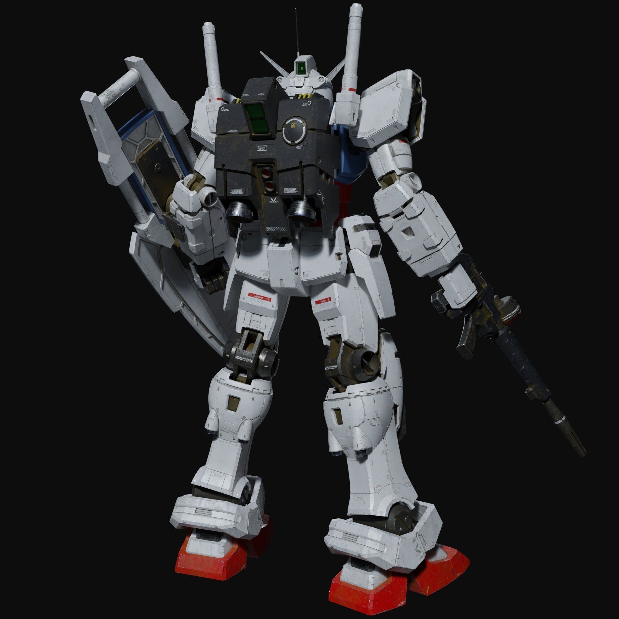 Gundam RX-78 GP01 weathering style 3D model_2
