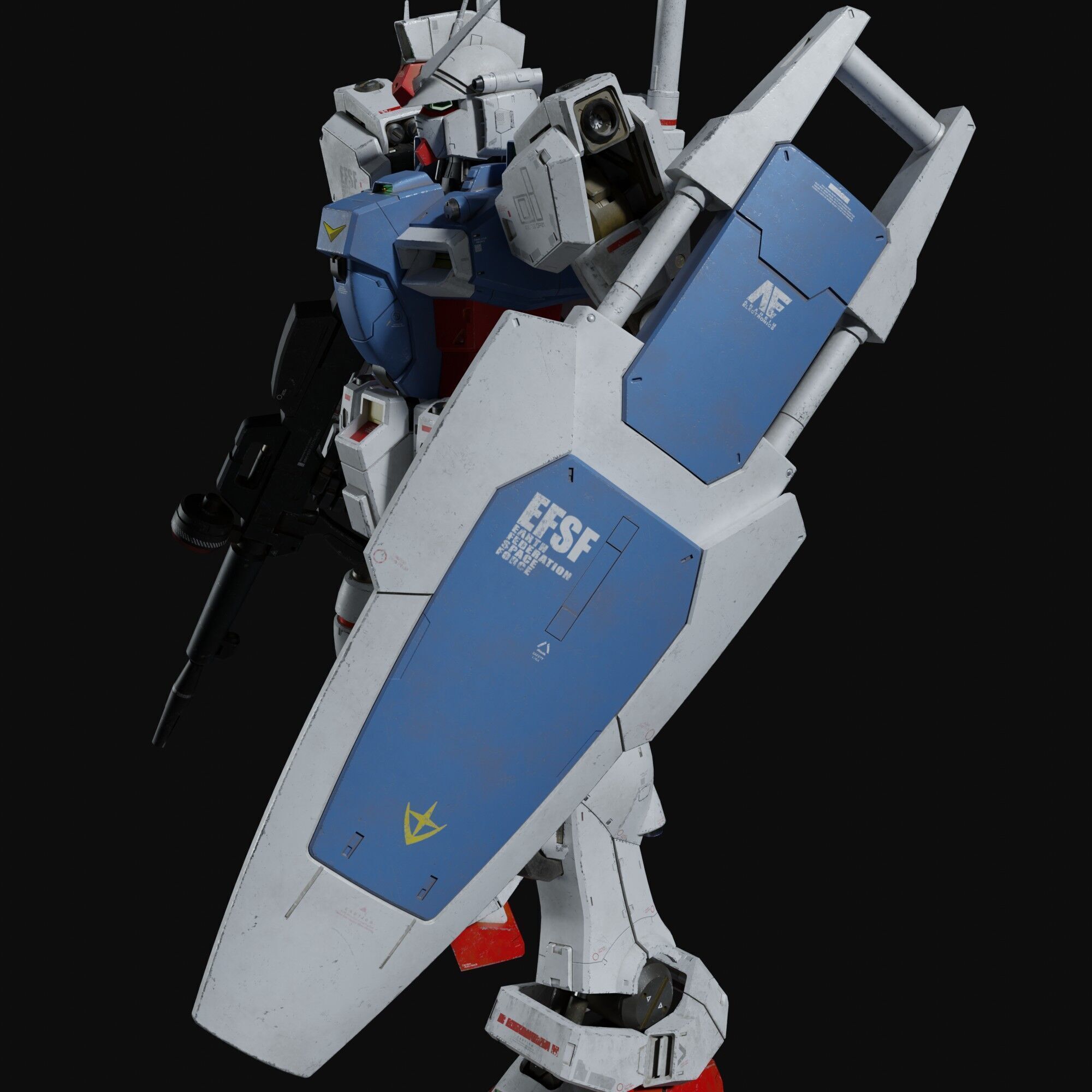 Gundam RX-78 GP01 weathering style 3D model_20