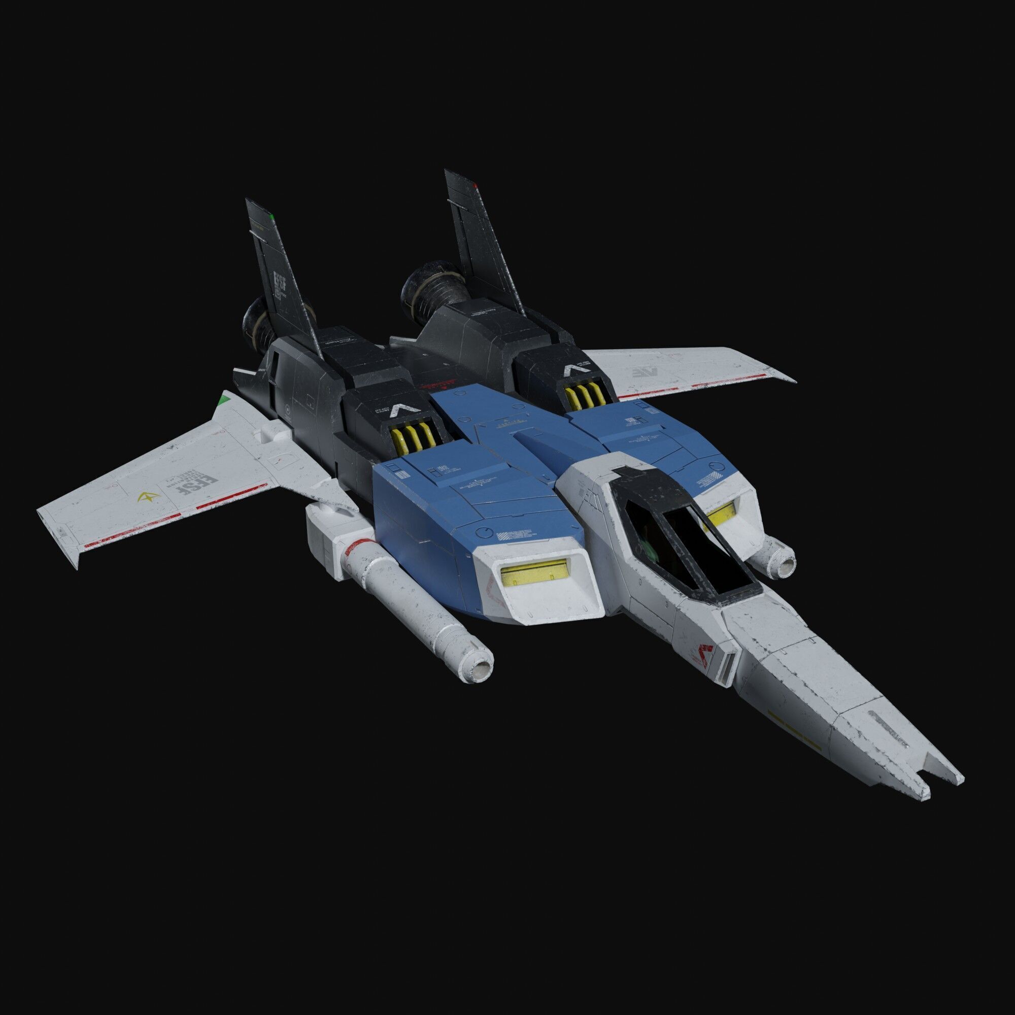 Gundam RX-78 GP01 weathering style 3D model_23