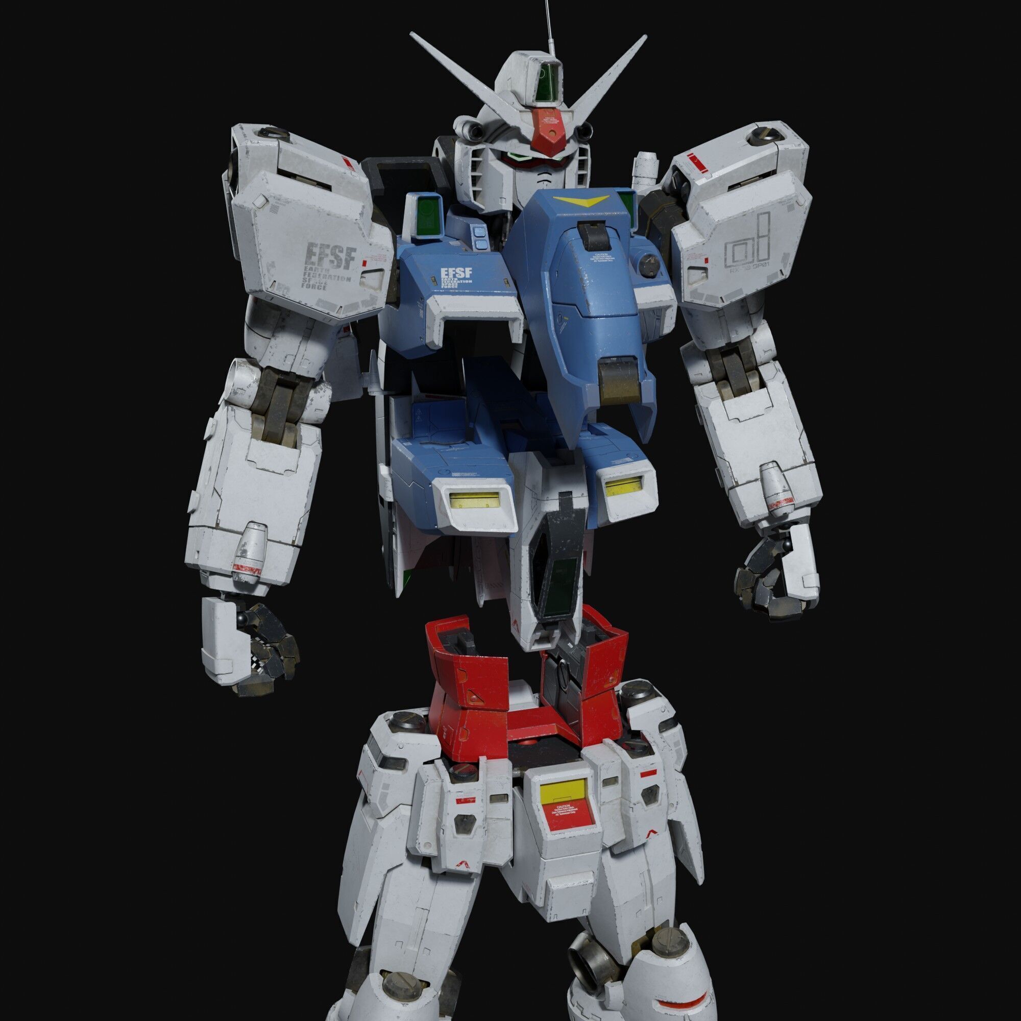 Gundam RX-78 GP01 weathering style 3D model_18