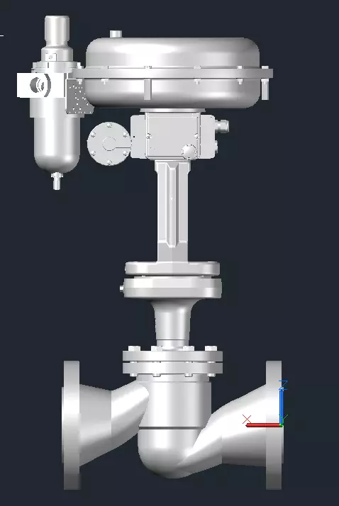 Pneumatic control valve flanged PN-63 DN-100 3D model