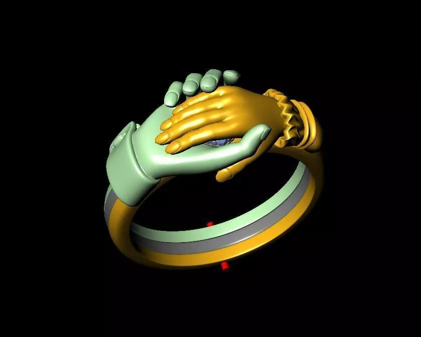 man and woman ring 3D print model_0
