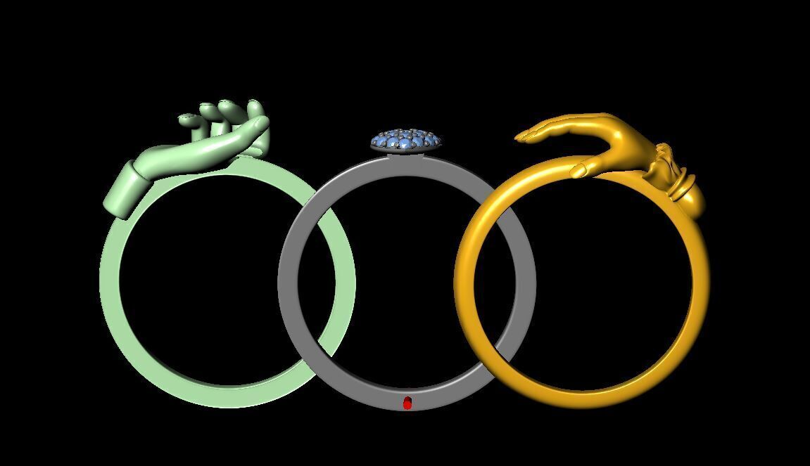 man and woman ring 3D print model_13