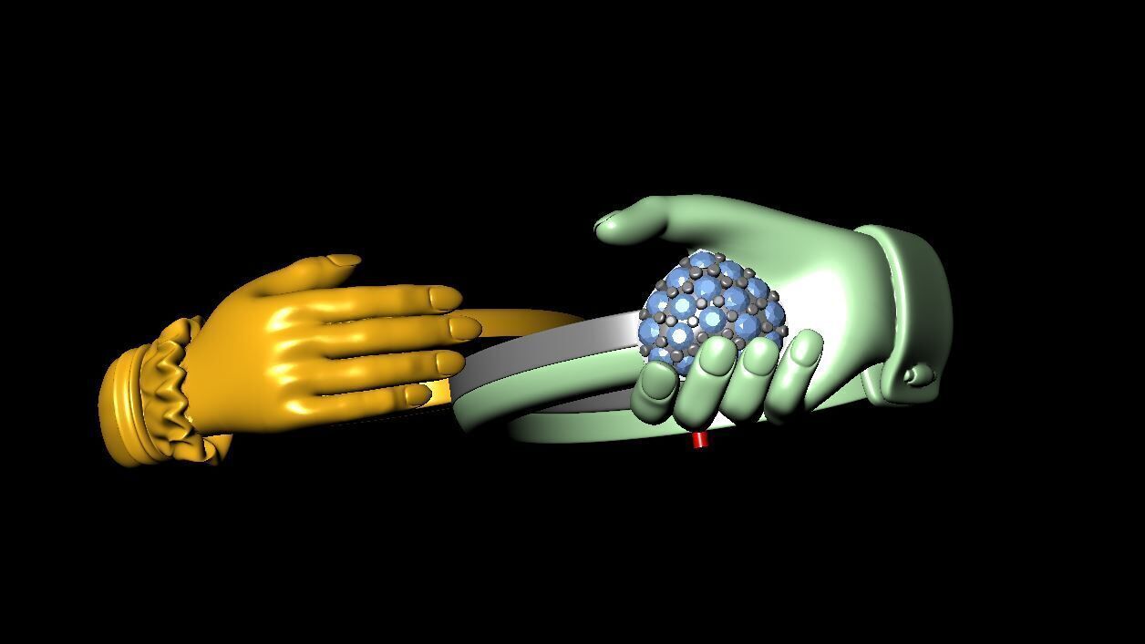 man and woman ring 3D print model_10