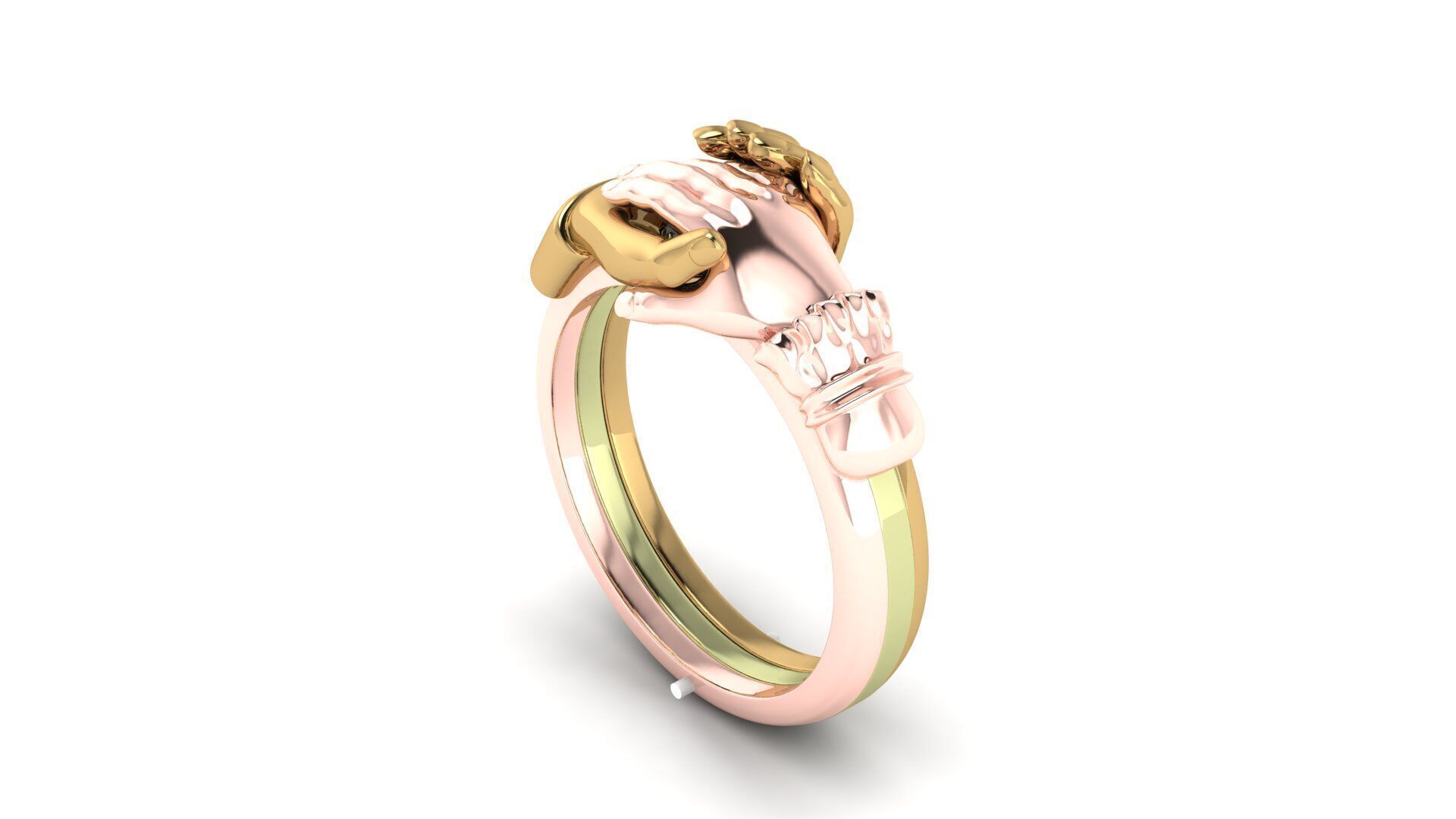 man and woman ring 3D print model_2