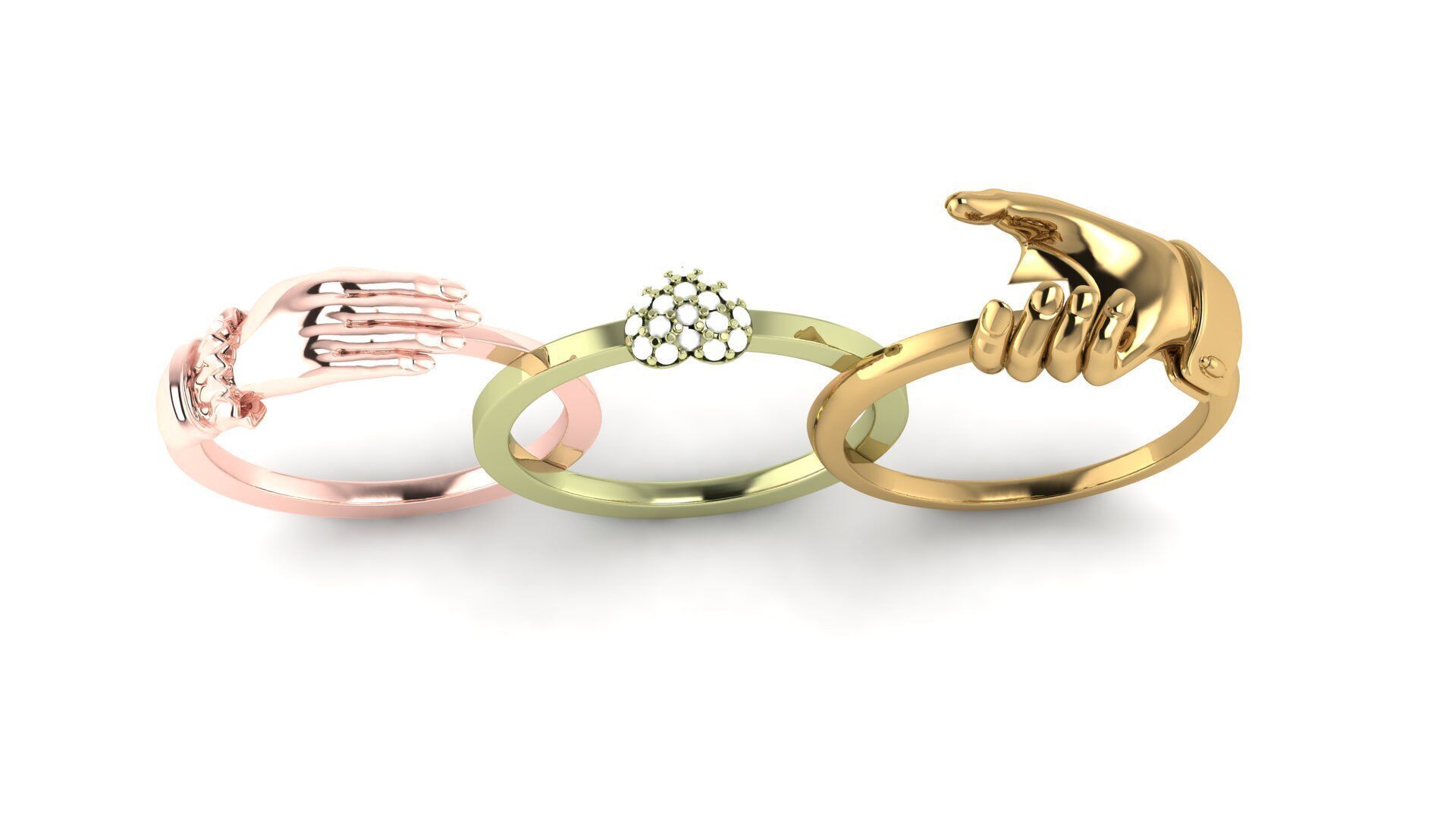 man and woman ring 3D print model_6