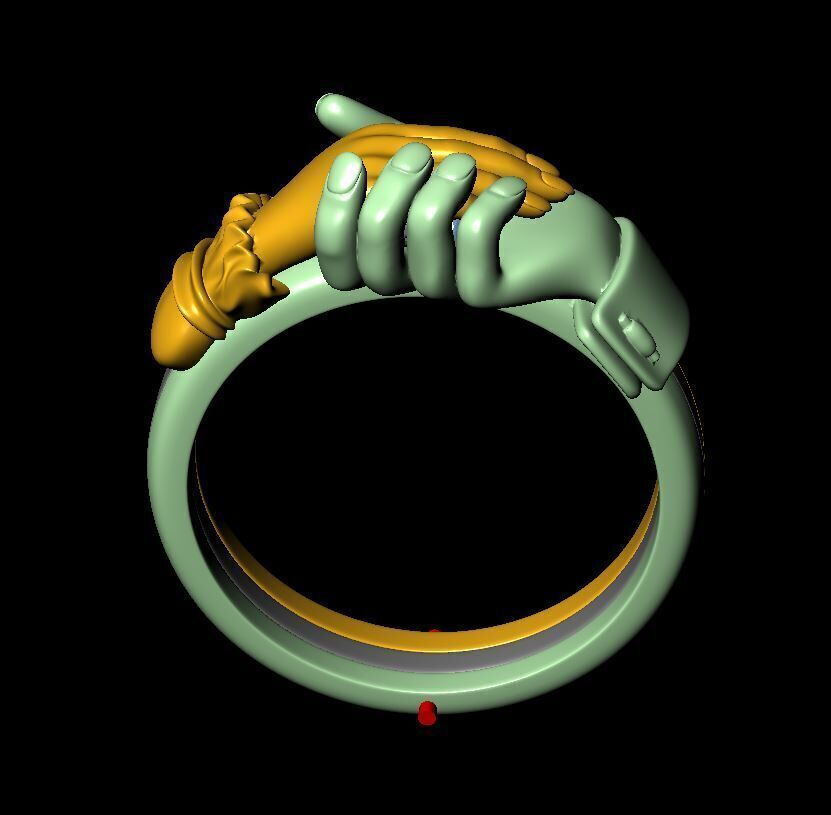 man and woman ring 3D print model_9