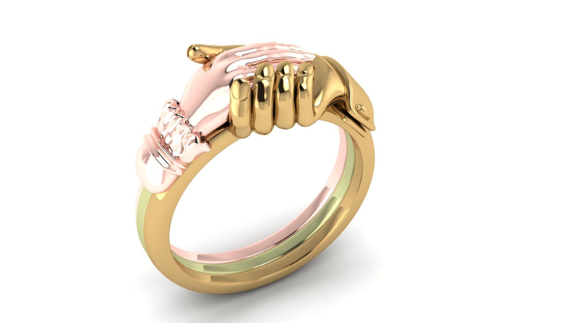 man and woman ring 3D print model_3