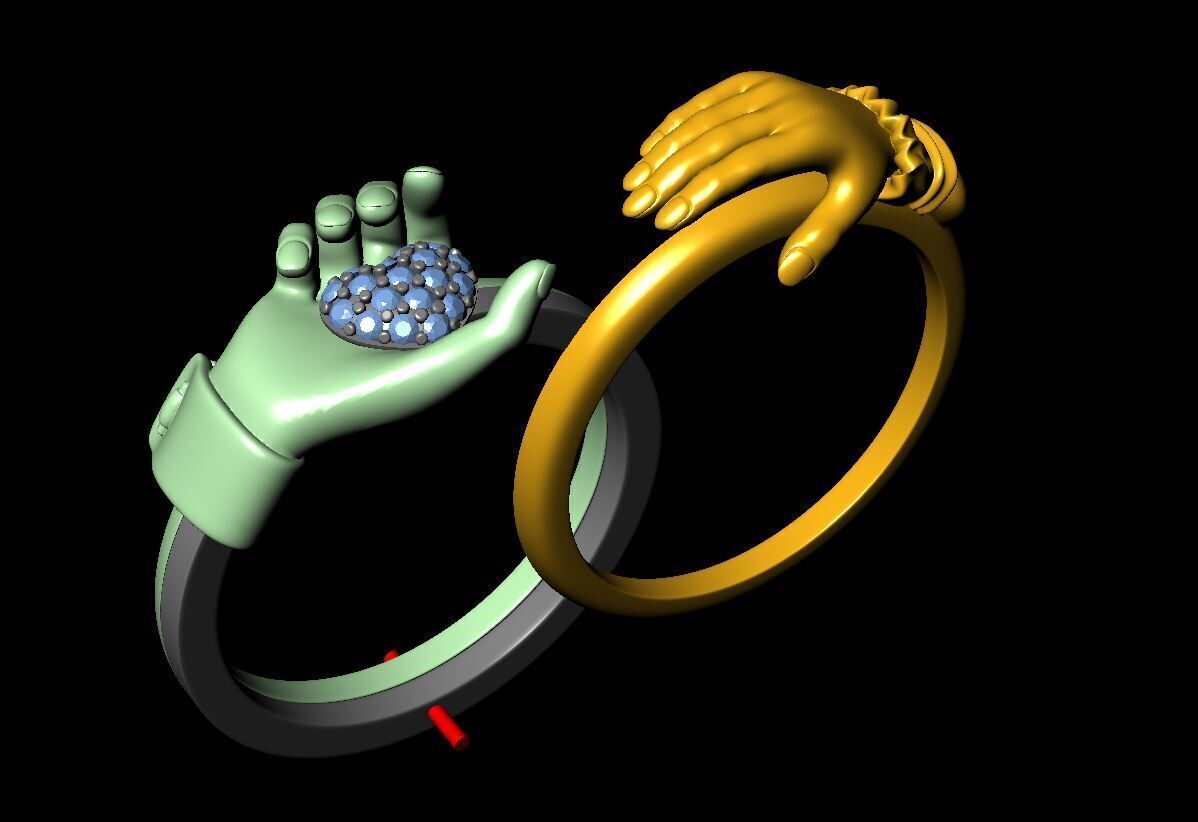 man and woman ring 3D print model_11