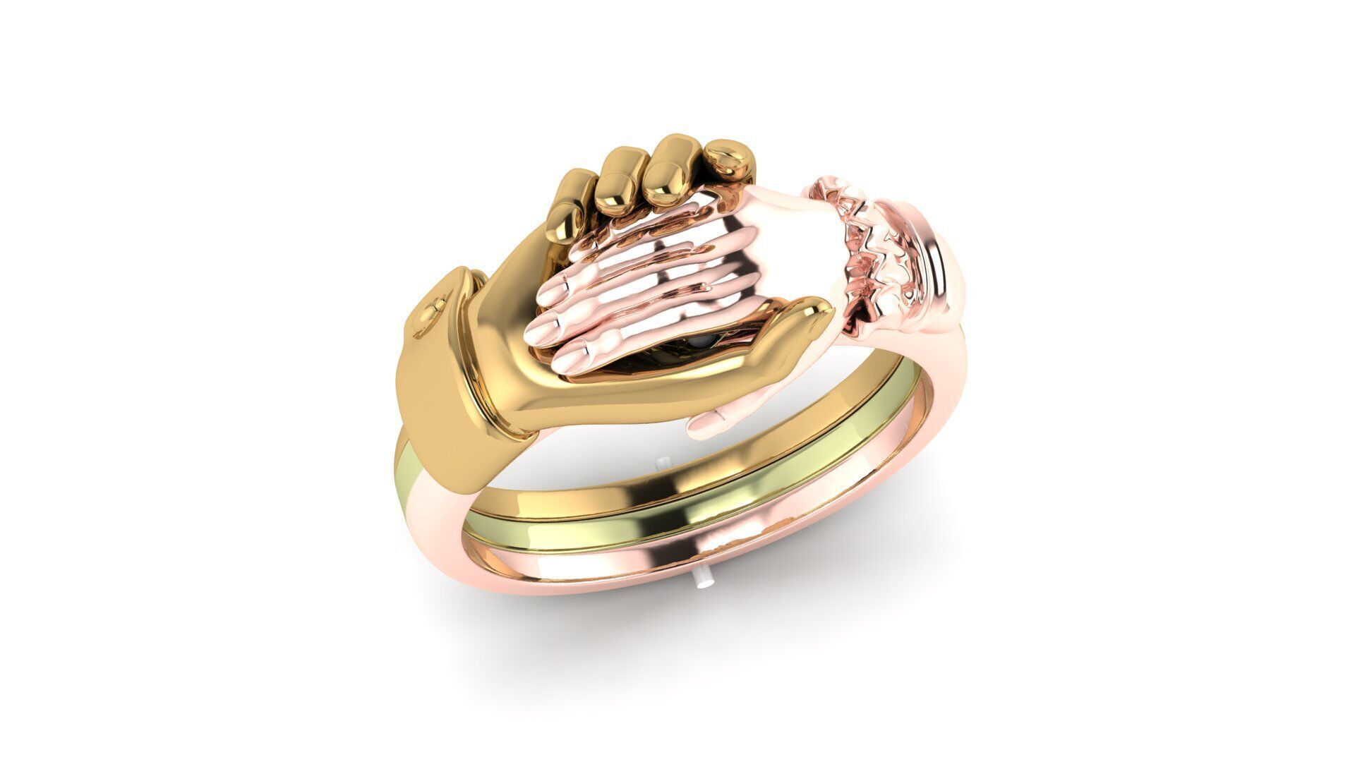 man and woman ring 3D print model_1