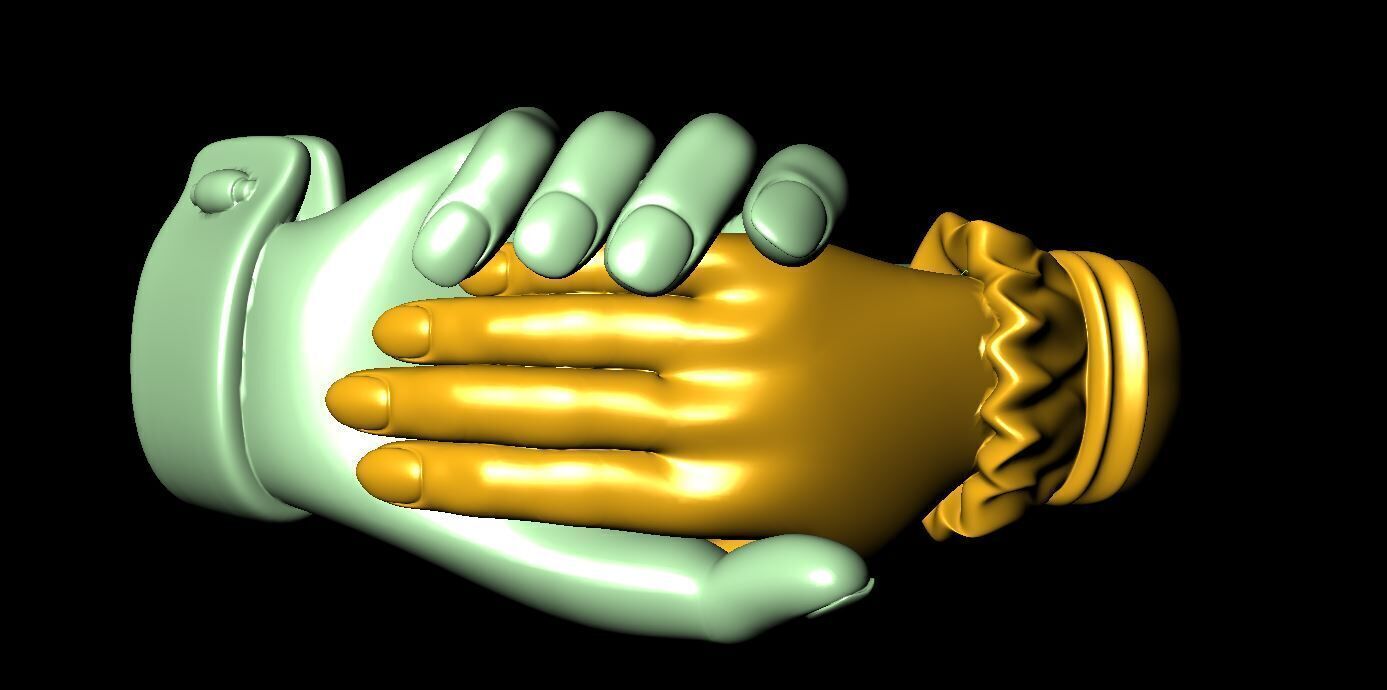 man and woman ring 3D print model_8