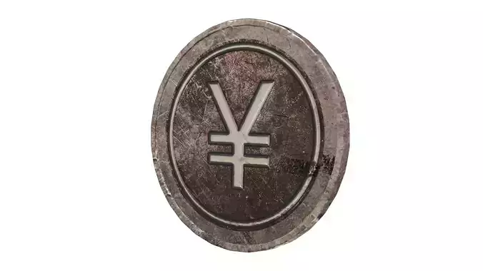 Japanese Yen Coin with National Emblem Bronze Edition 3D model