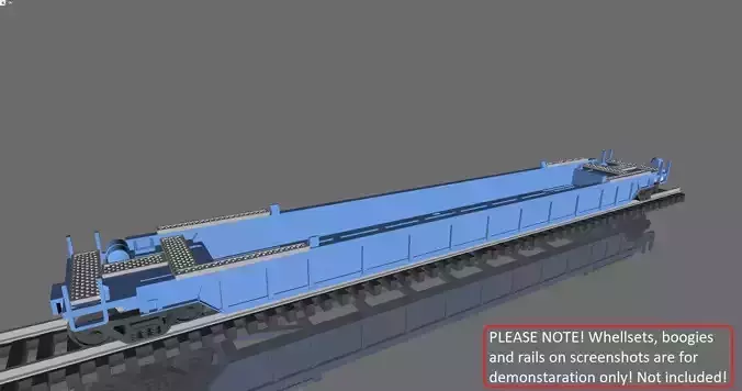 Printable Double Stack 53ft Container Well Car in H0 Scale 3D print model
