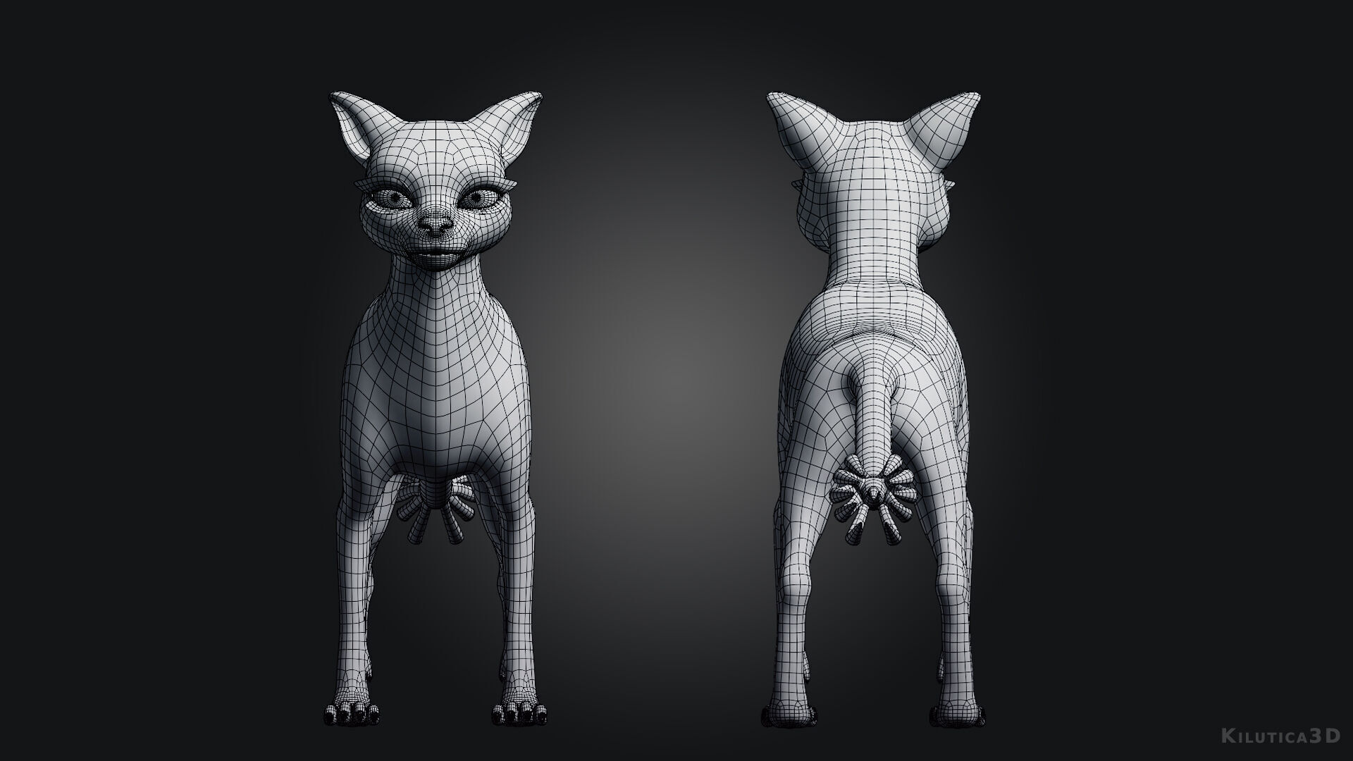 Egyptian Bastet Cat Rigged Low-poly 3D model_13