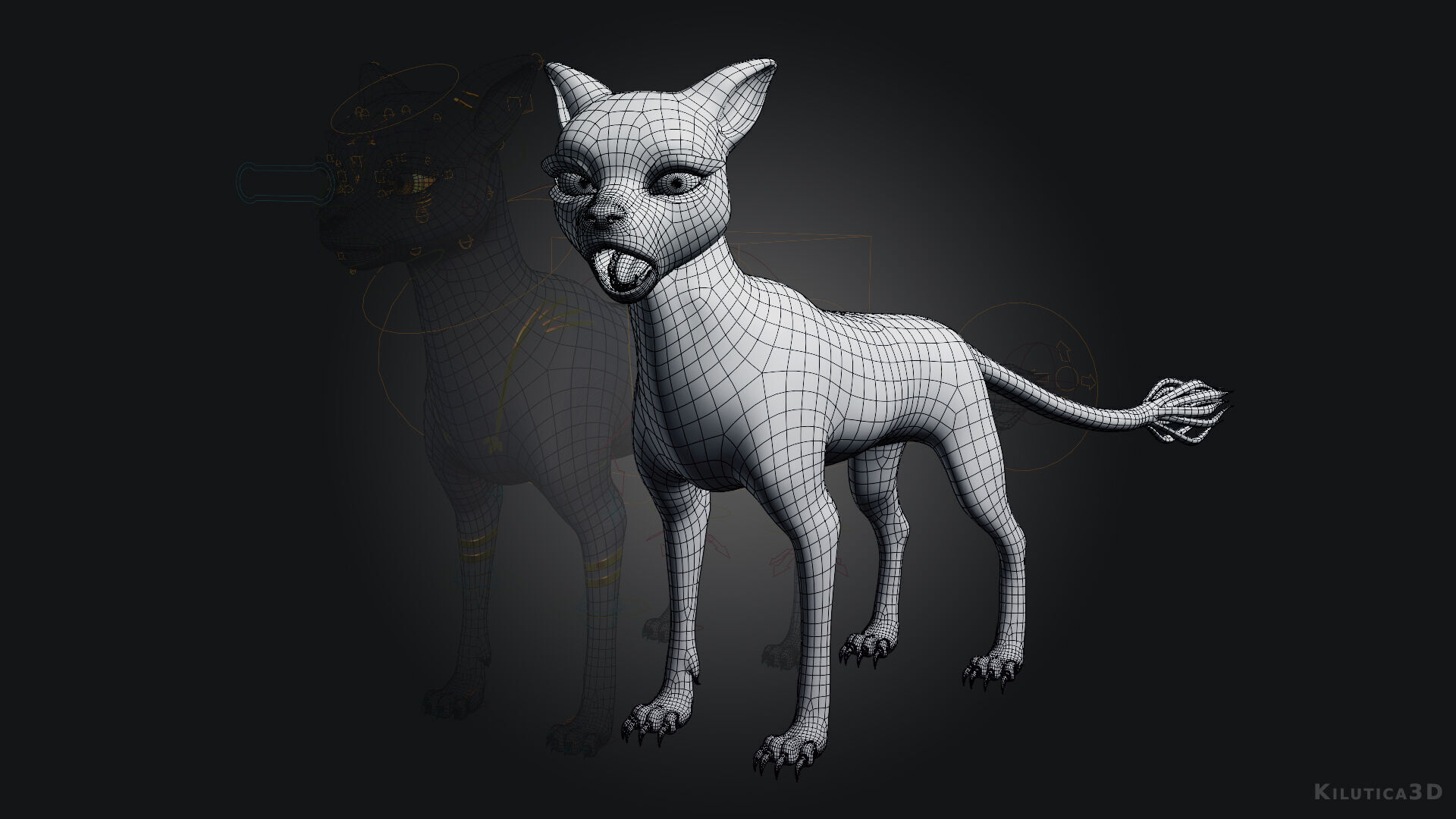 Egyptian Bastet Cat Rigged Low-poly 3D model_15
