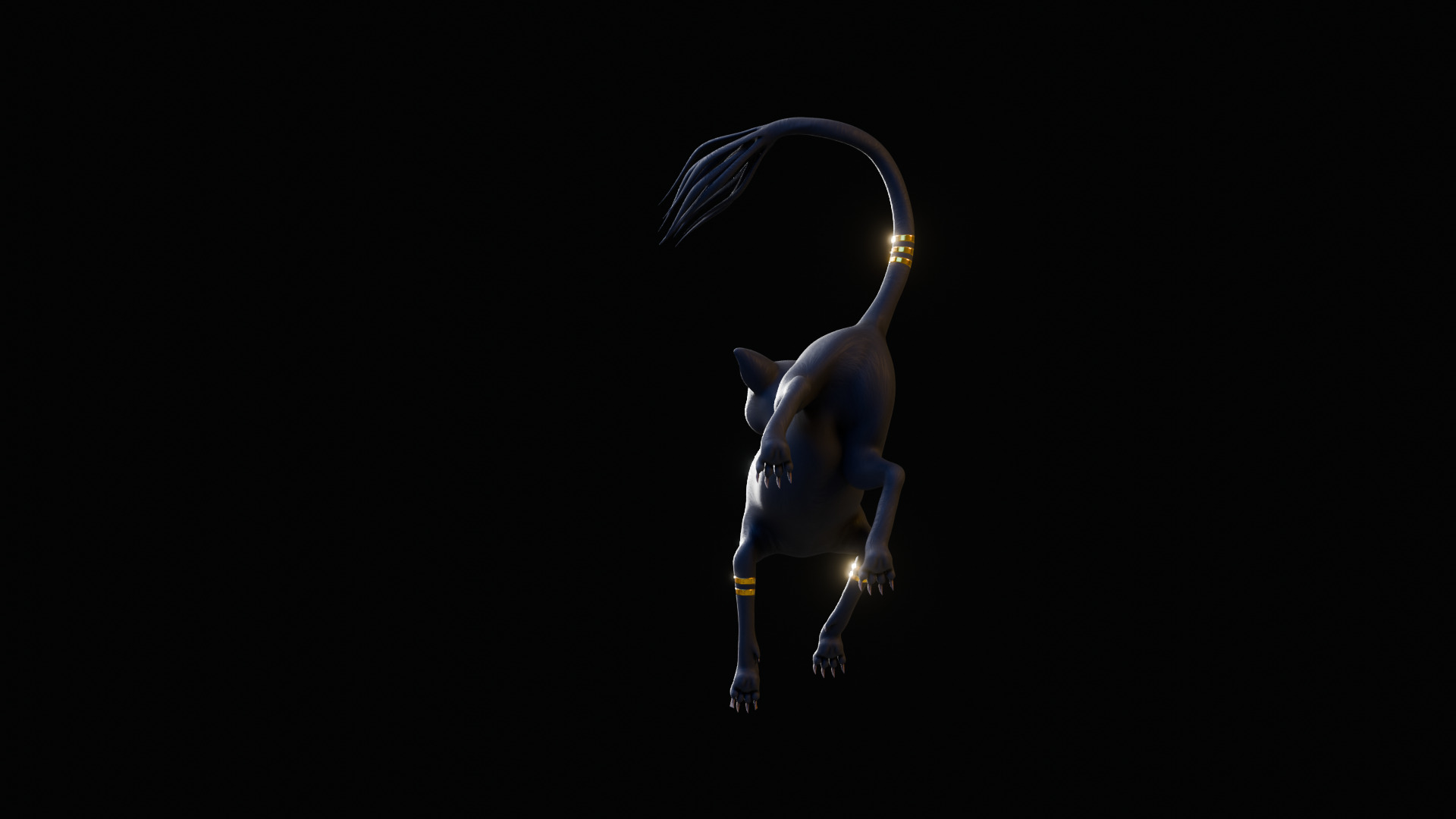 Egyptian Bastet Cat Rigged Low-poly 3D model_22
