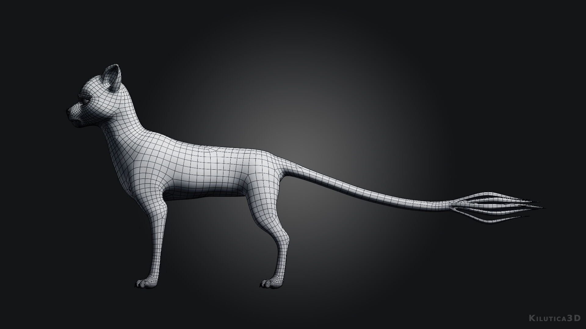 Egyptian Bastet Cat Rigged Low-poly 3D model_14