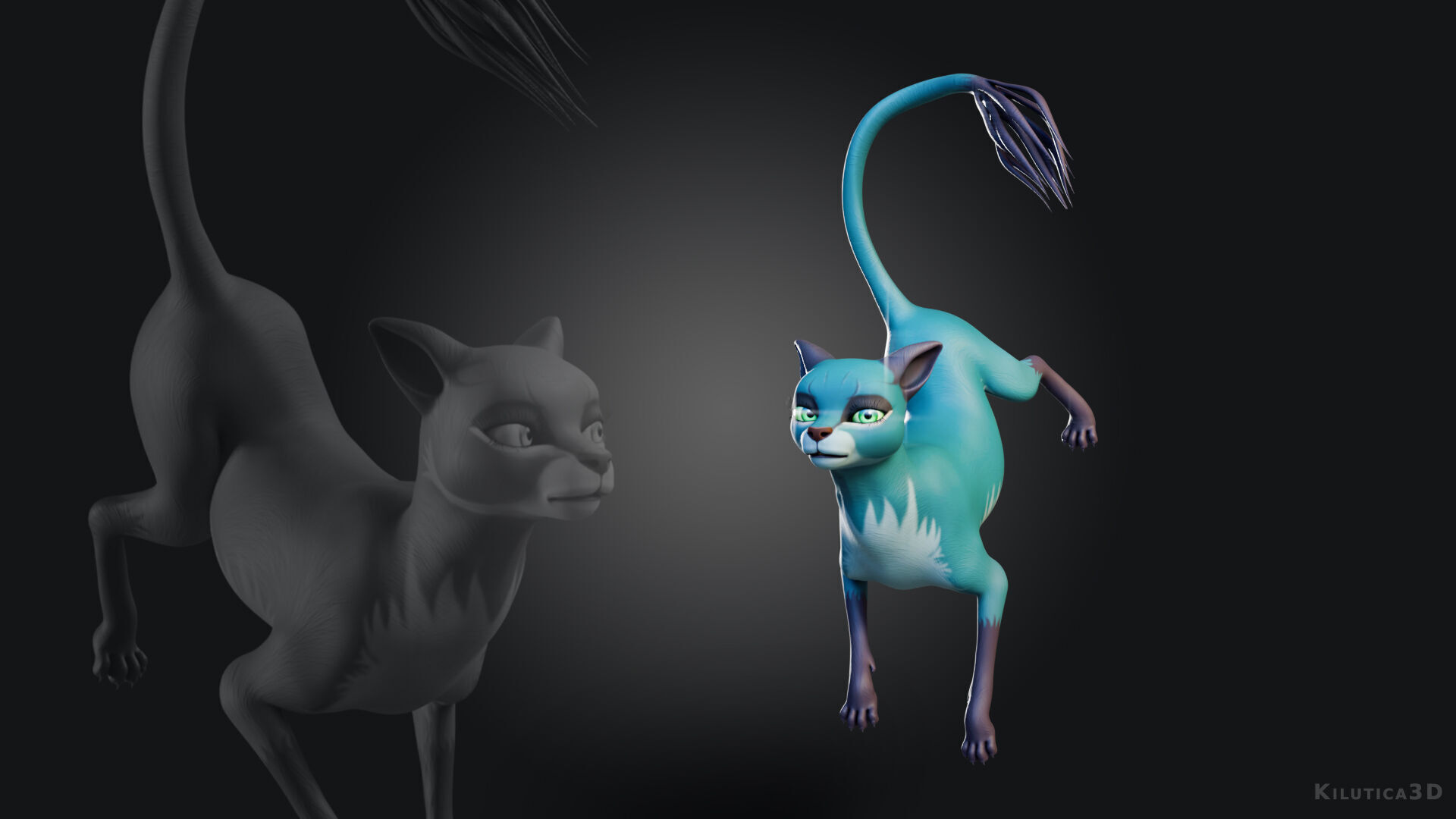 Egyptian Bastet Cat Rigged Low-poly 3D model_9