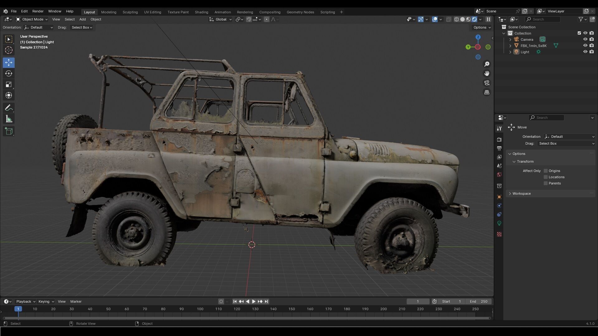 UAZ 469 wreck 01 3D model_15