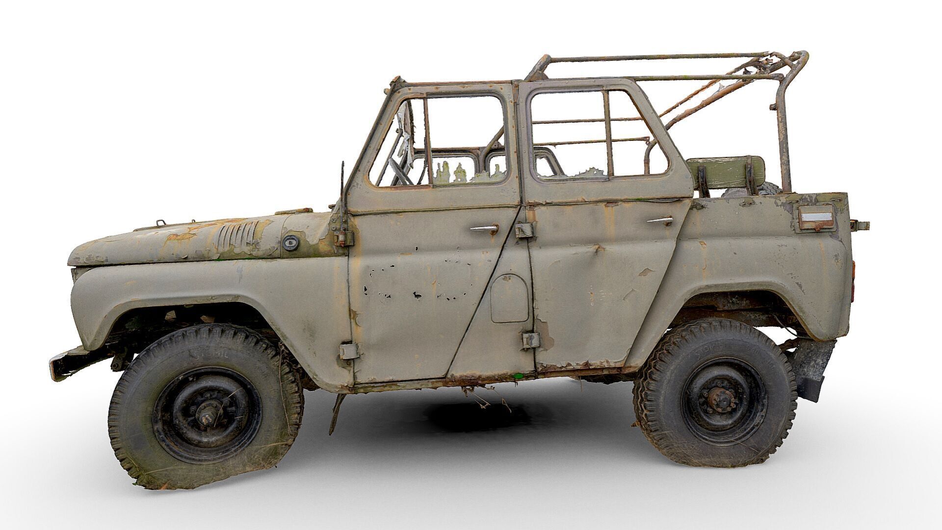 UAZ 469 wreck 01 3D model_4