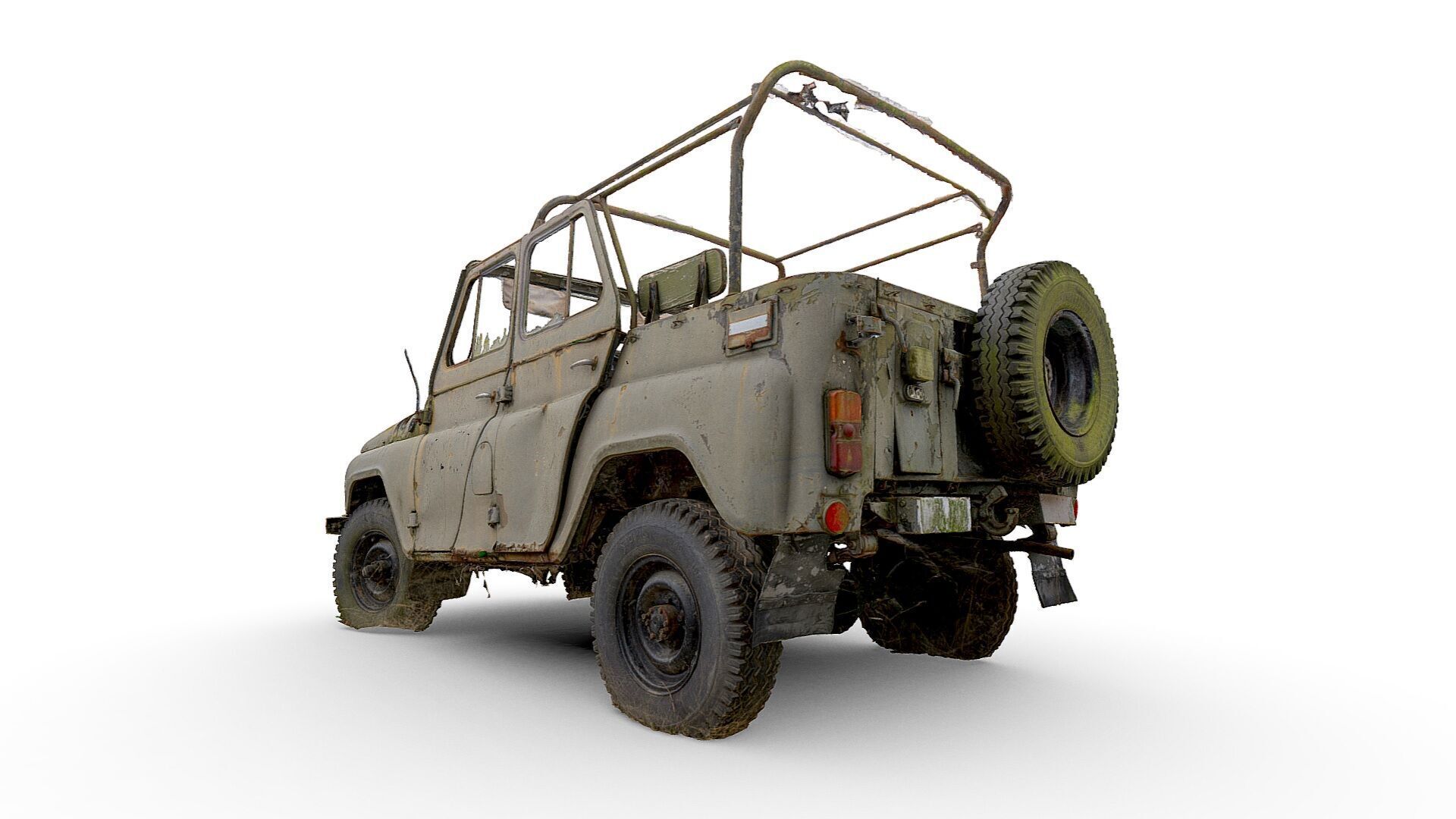 UAZ 469 wreck 01 3D model_5