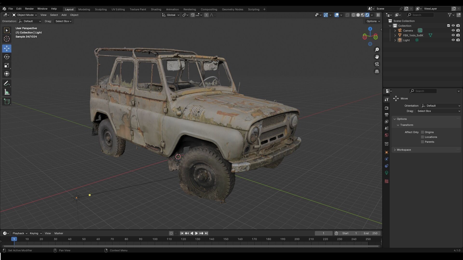 UAZ 469 wreck 01 3D model_14