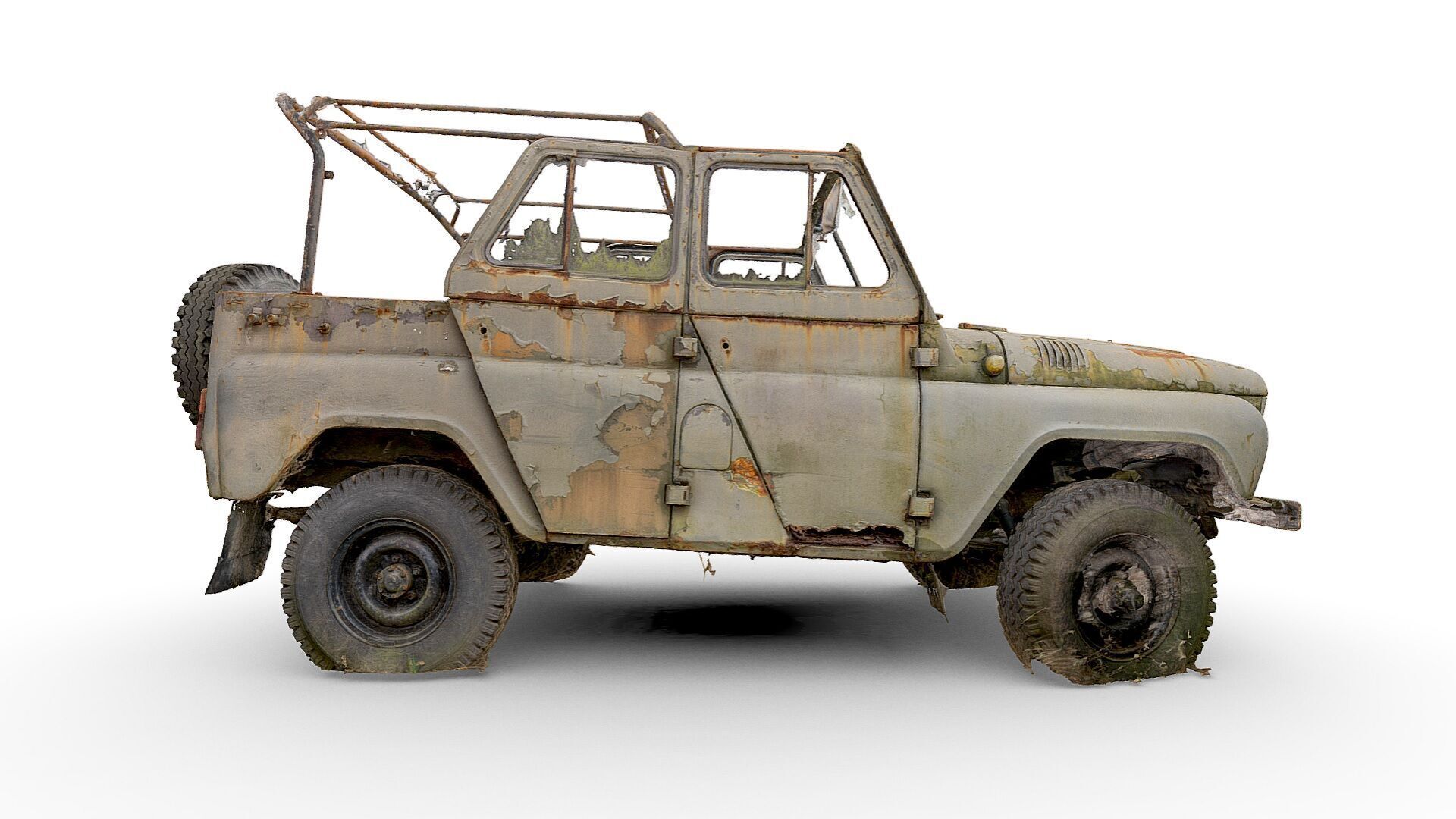 UAZ 469 wreck 01 3D model_8