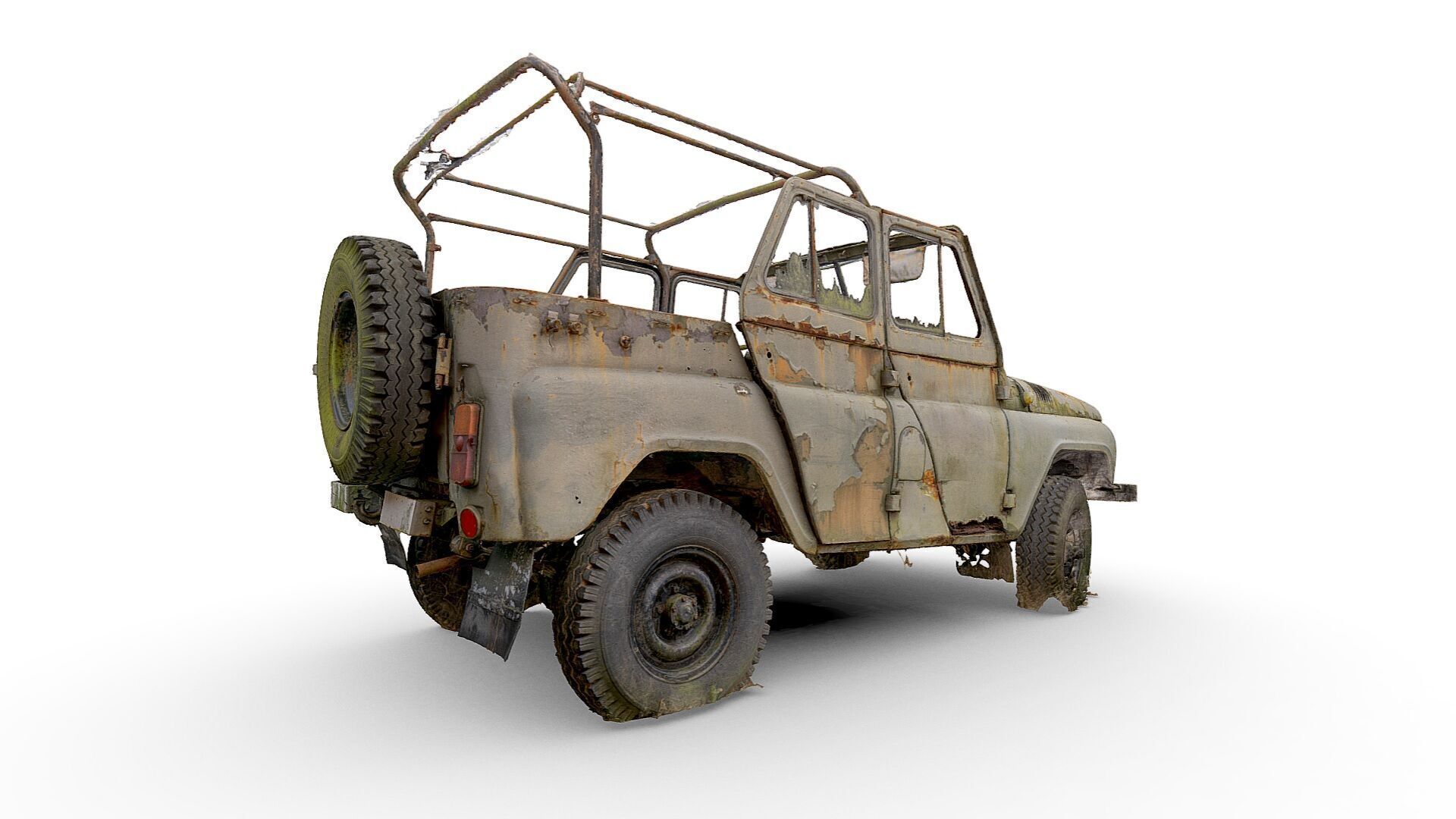 UAZ 469 wreck 01 3D model_7