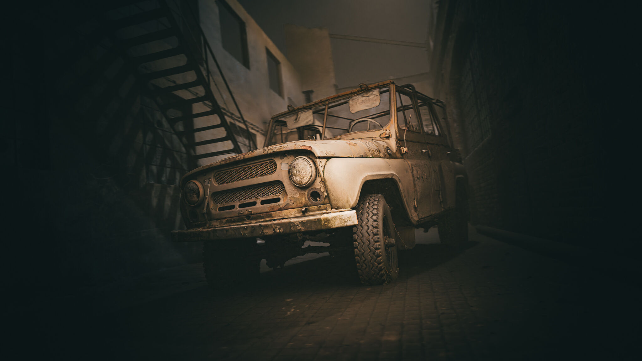 UAZ 469 wreck 01 3D model_2