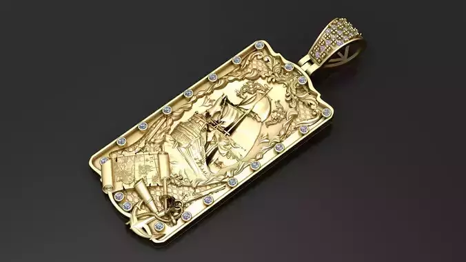 BOARD WATER PENDANT 3D PRINTABLE MODEL 