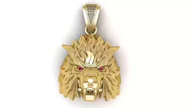 LION HEAD PENDANT 3D PRINTABLE MODEL