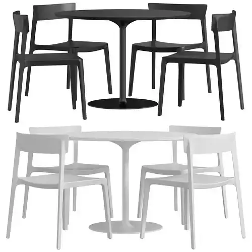 Table Dizzie and Chair Skin Dining set