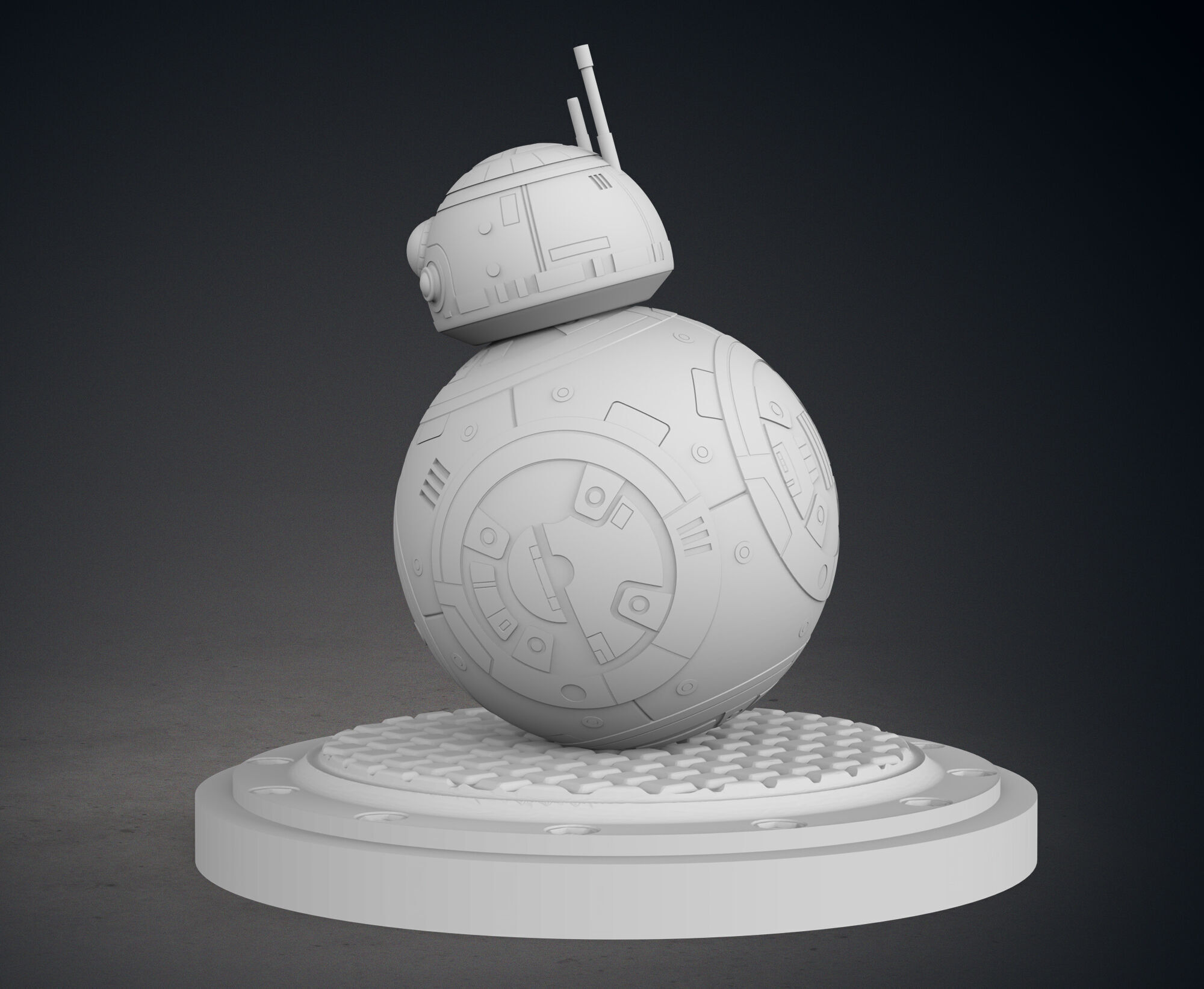 BB8 From Star Wars Statue 3D print model_4