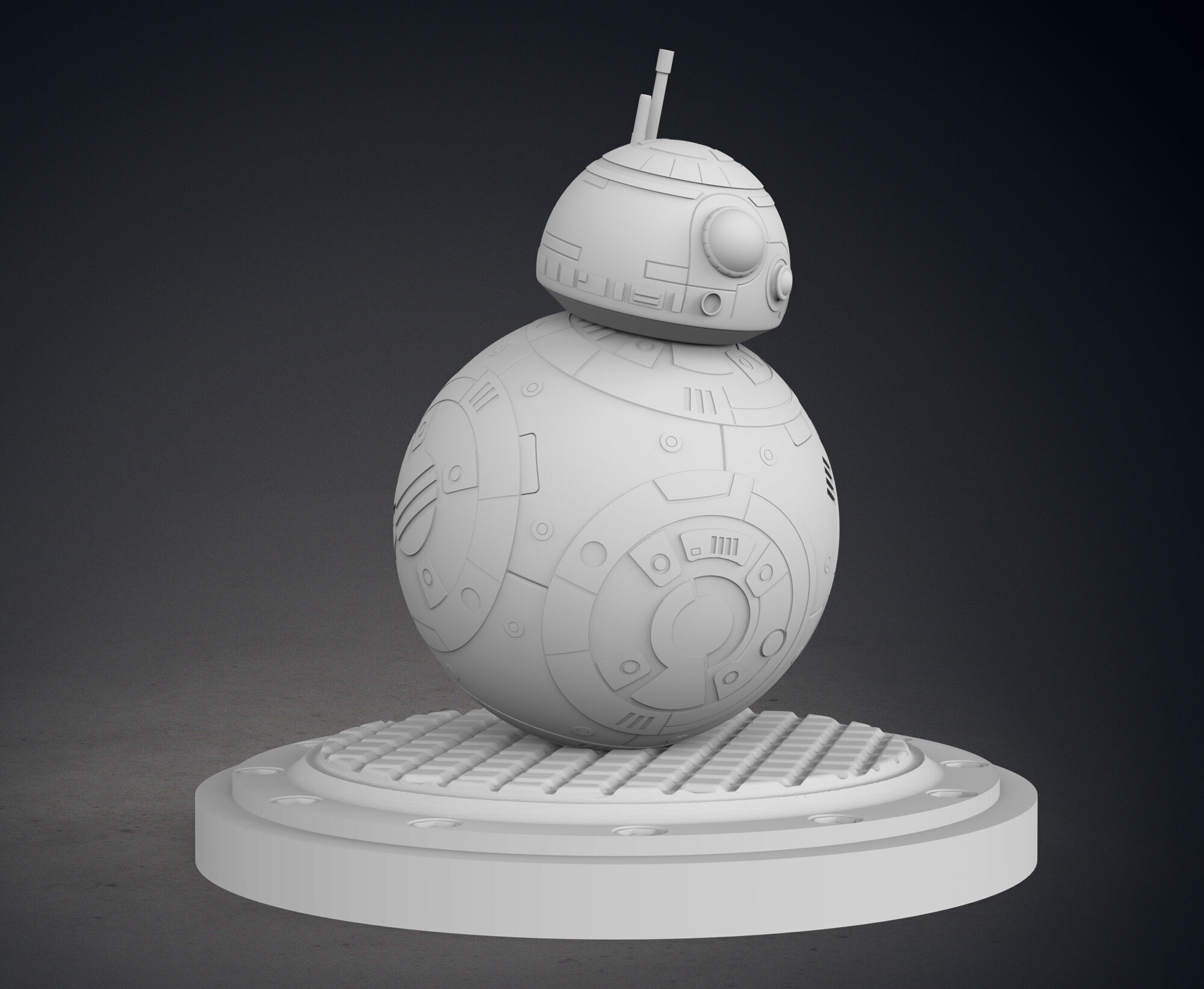 BB8 From Star Wars Statue 3D print model_9
