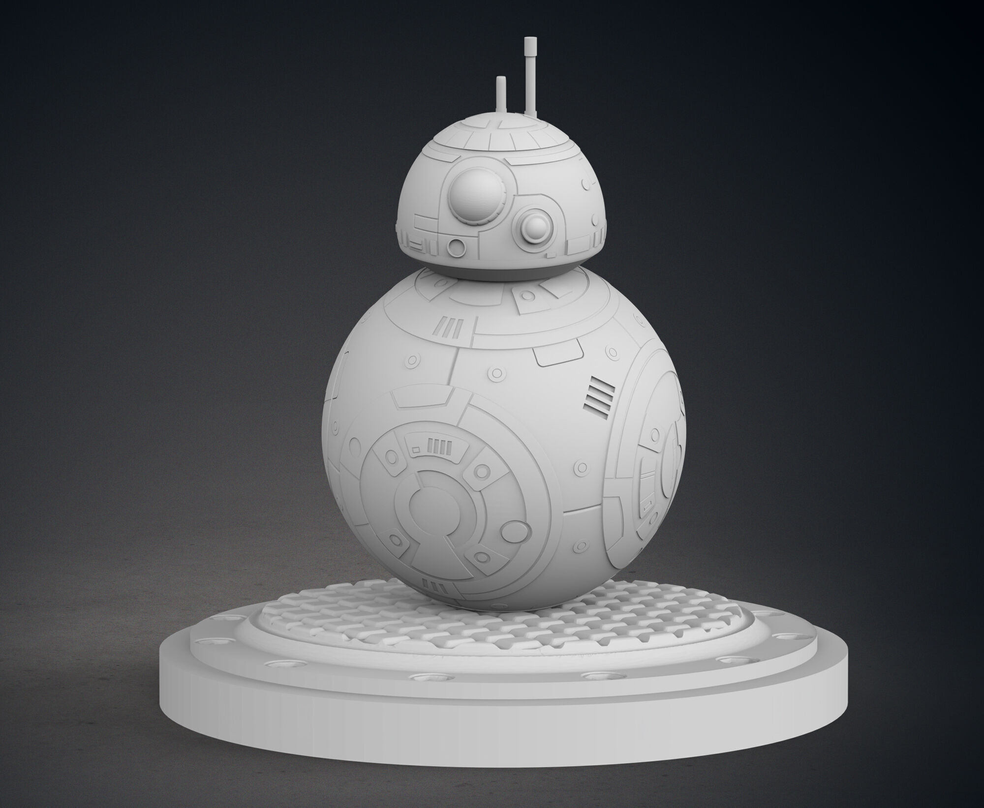 BB8 From Star Wars Statue 3D print model_10