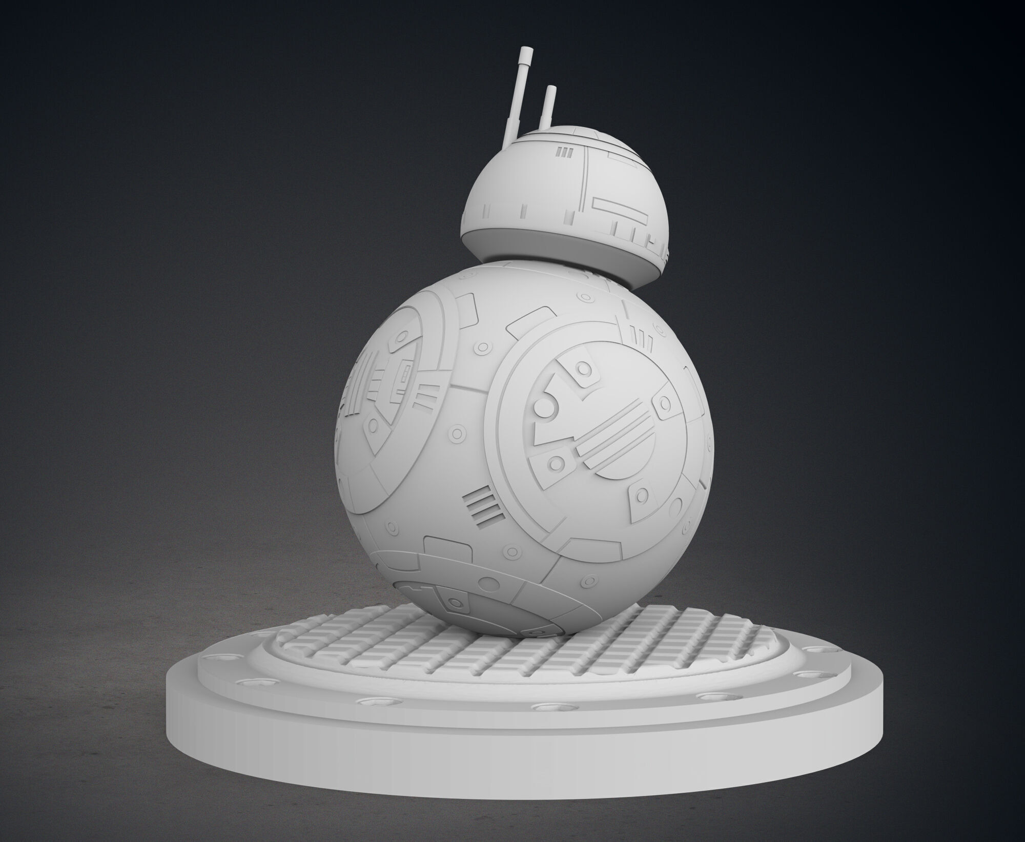 BB8 From Star Wars Statue 3D print model_7