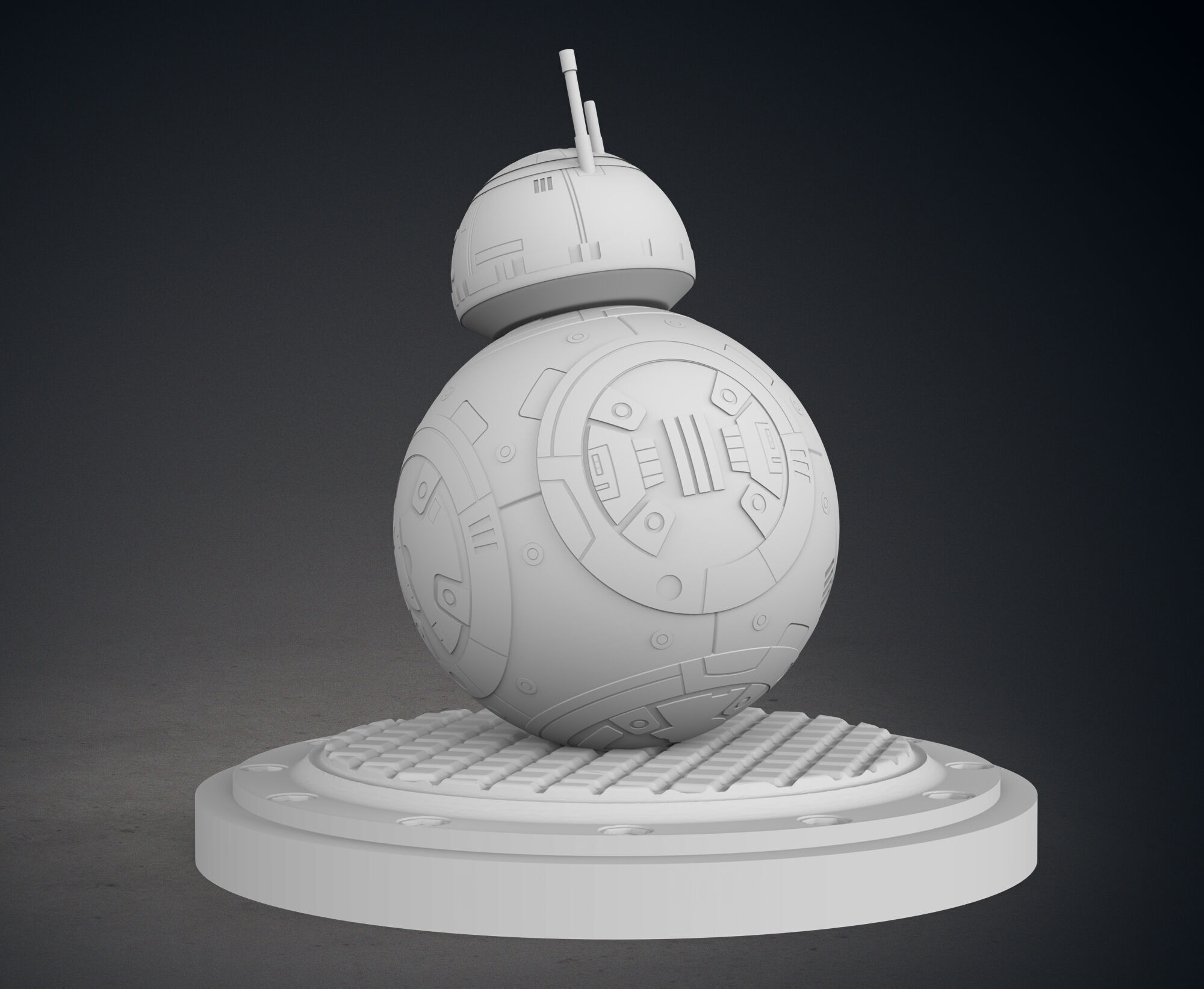 BB8 From Star Wars Statue 3D print model_5
