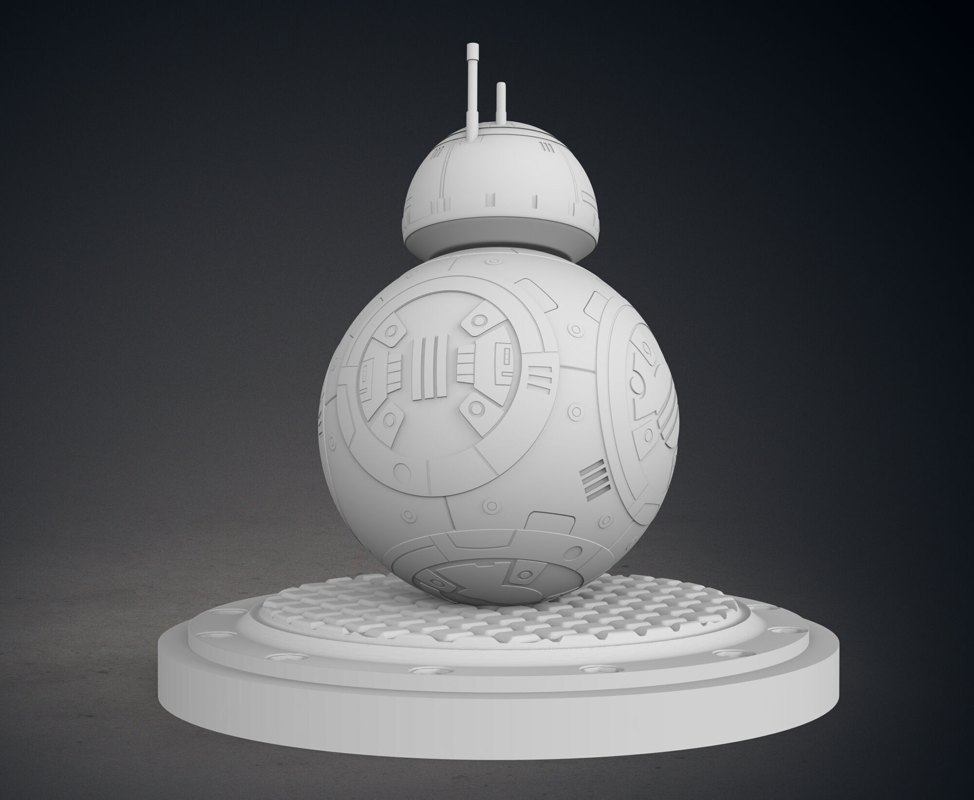 BB8 From Star Wars Statue 3D print model_6