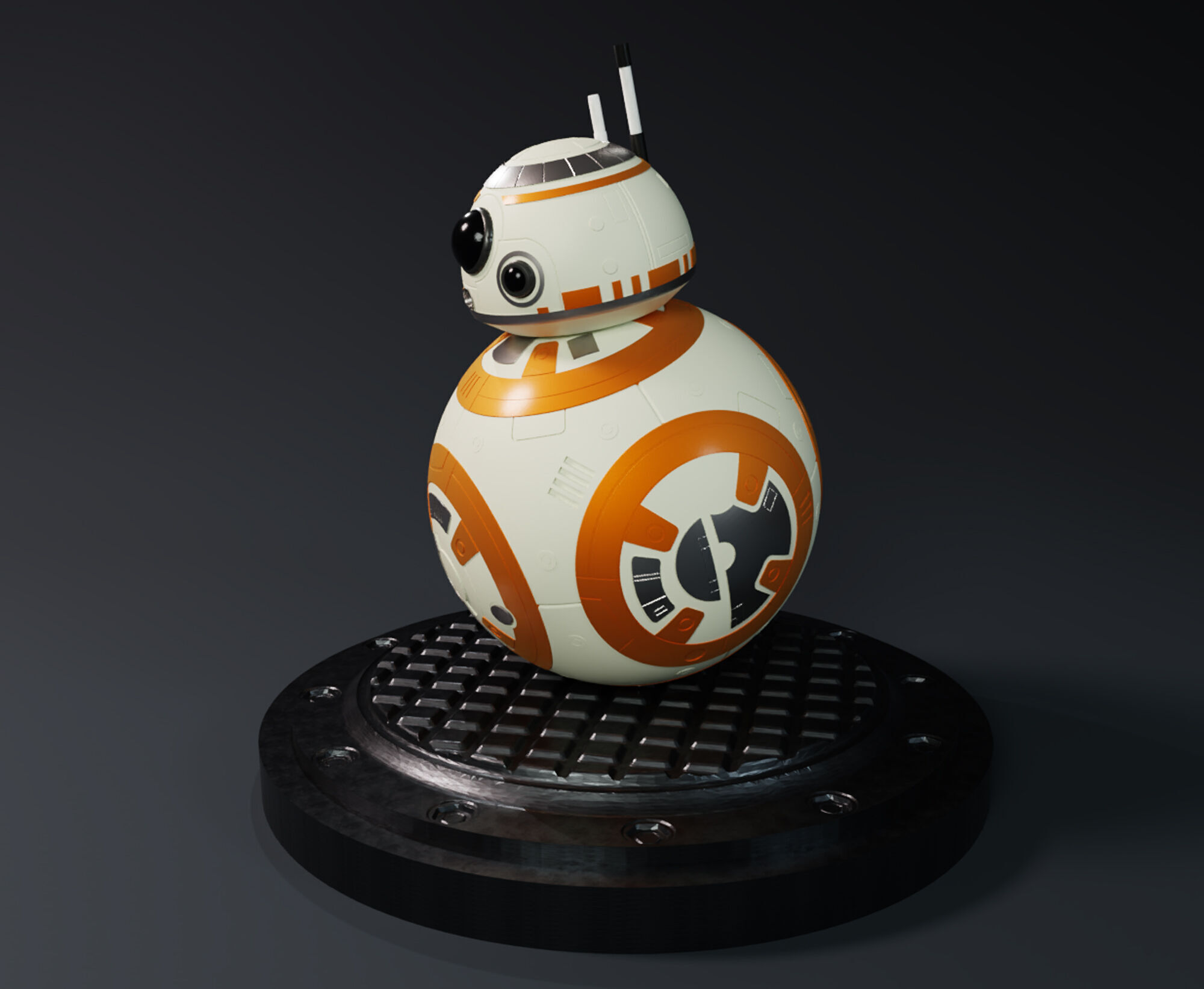 BB8 From Star Wars Statue 3D print model_1