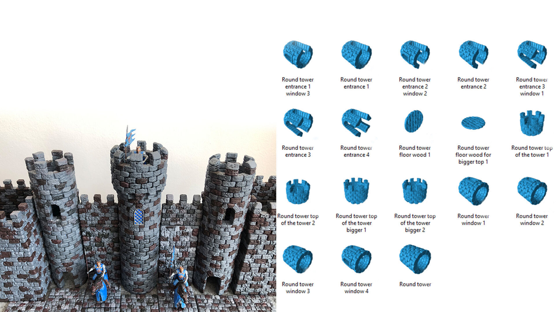 Castle builder - Round small towers 3D print model_9