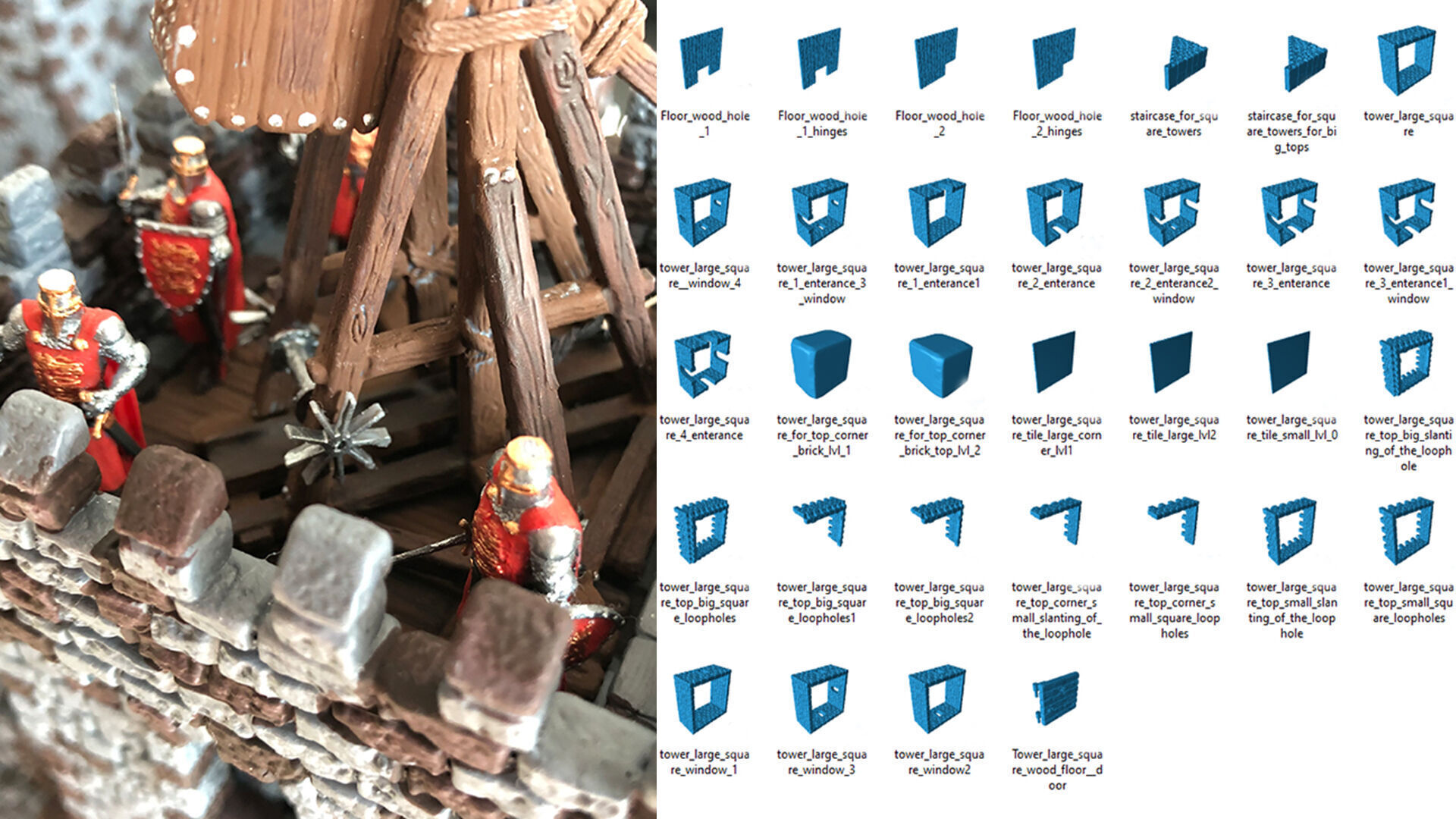 Castle builder - Large square towers 3D print model_11