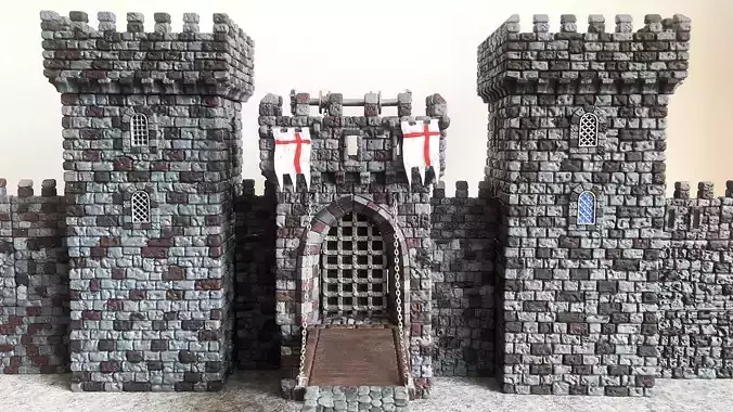 Castle builder - Large square towers 3D print model