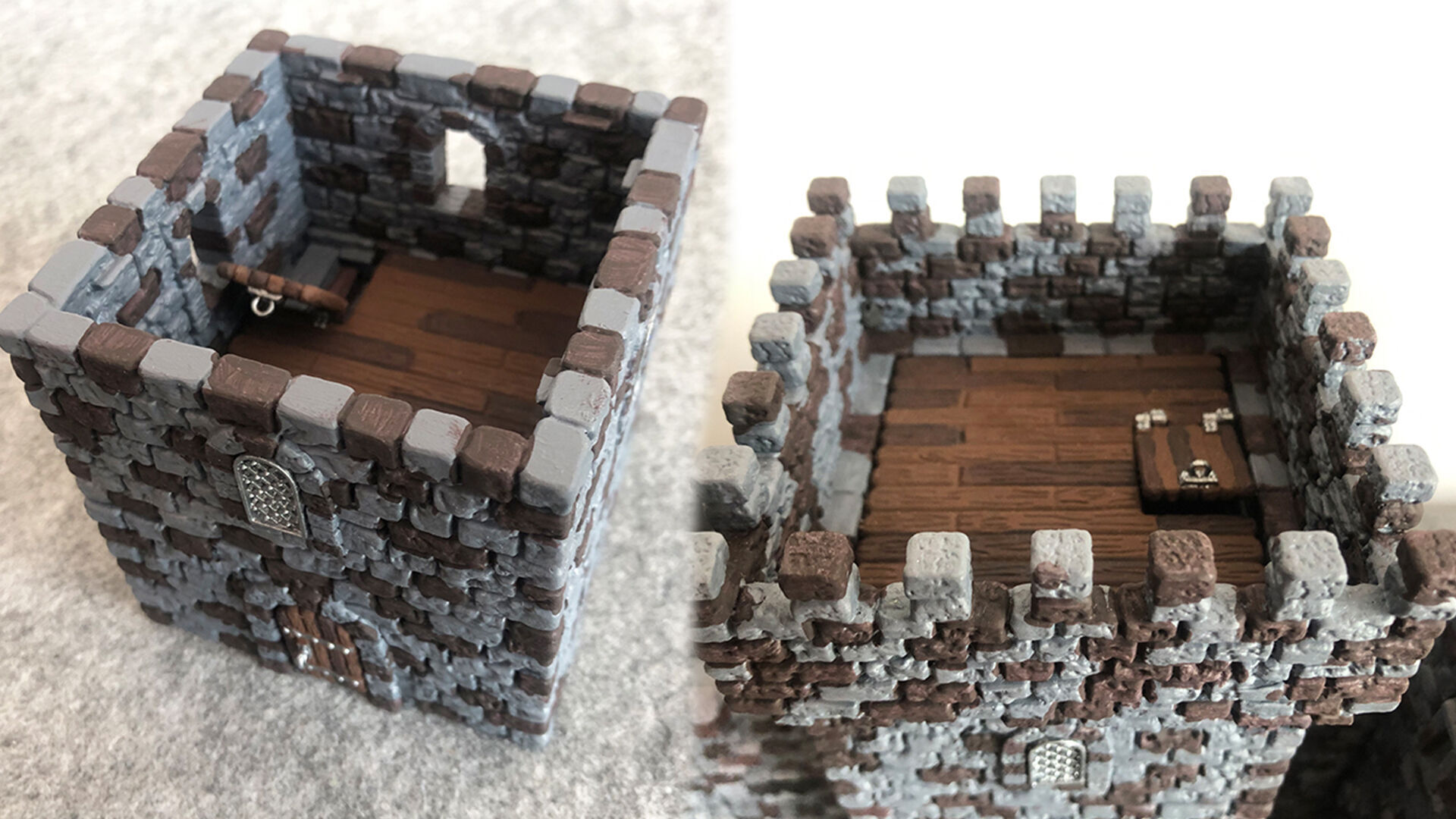Castle builder - Large square towers 3D print model_8