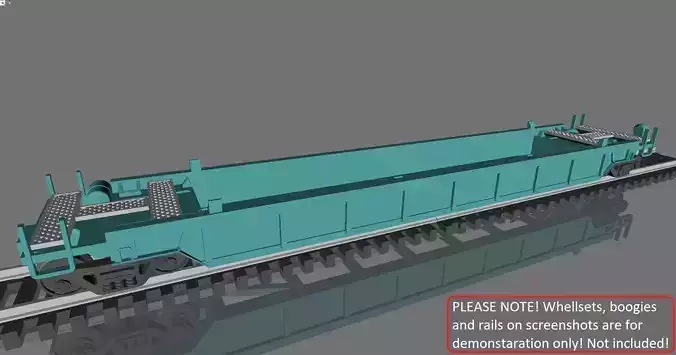 Printable Double Stack 40 ft Container Well Car in H0 Scale