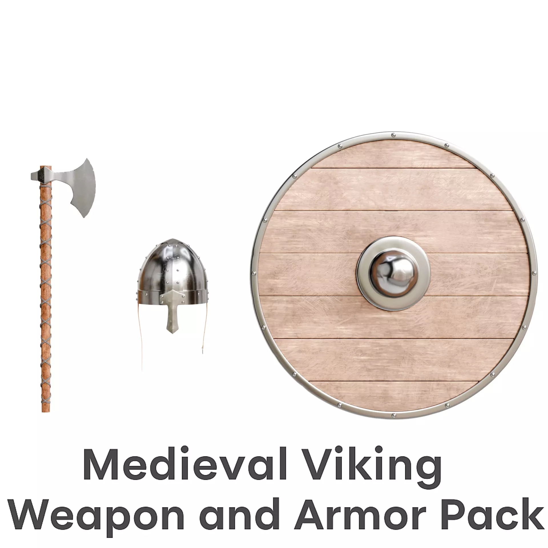Medieval Viking Weapon and Armor Pack 3D model_0