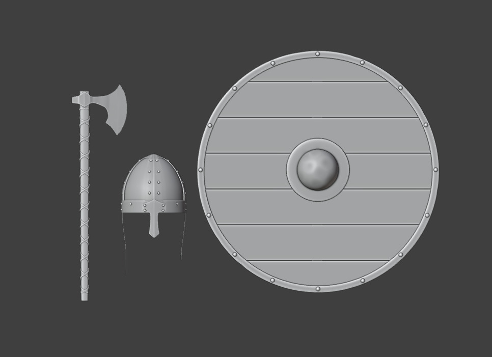 Medieval Viking Weapon and Armor Pack 3D model_24