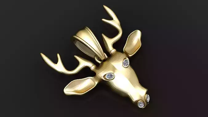 DEER HEAD PENDANT 3D PRINTABLE MODEL  3D print model