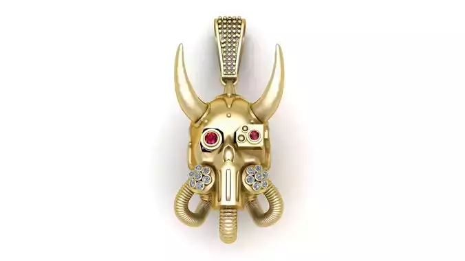 GOTHIC SKULL HEAD PENDANT 3D PRINTABLE MODEL