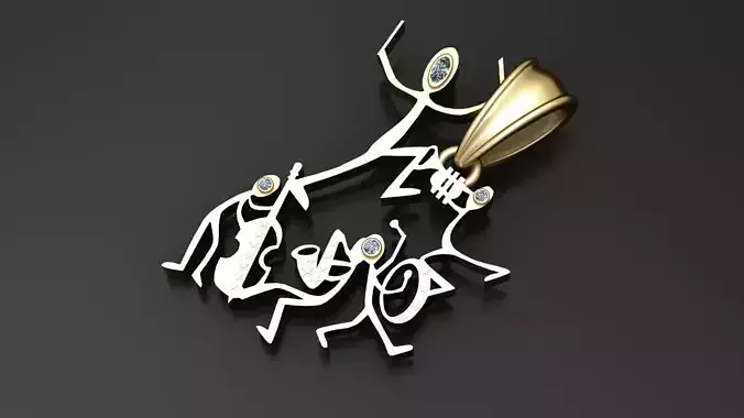 RIBBON BRASS PENDANT 3D PRINTABLE MODEL 