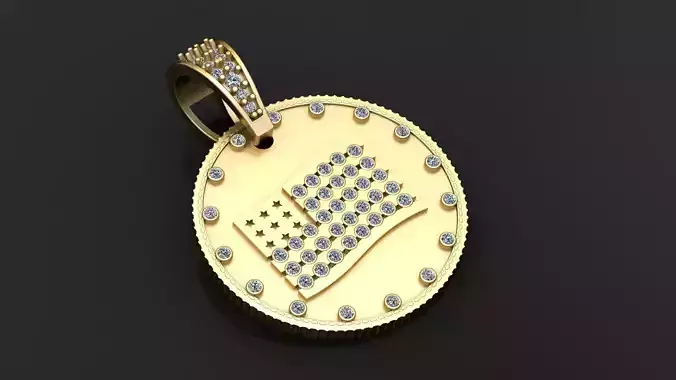 COIN DIAMOND PENDANT 3D PRINTABLE MODEL 